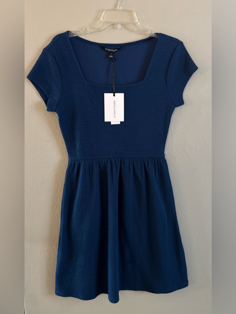 Stitch Fix 41 Hawthorn Claudia Square Neck Dress Blue Size Small